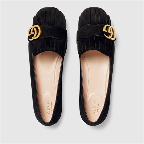 gucci suede ballet flats|gucci flat shoes women's.